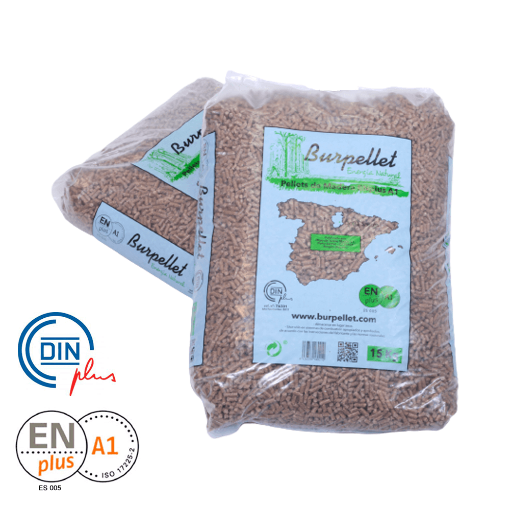 BURPELLET – Palet de 72 Sacos (15 kg c/u) | Doble Certificación ENplus A1 y DINplus